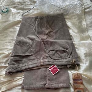 PANTS, DENIM CORDUROY BOOTCUT, BROWN, MIDTOWN, SIZE 26W, STRETCH, FLY FRONT,